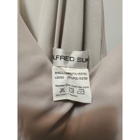 Alfred Sung Bridesmaid Dress Biege Sleeveless Long Formal Size 4 - Picture 6 of 11